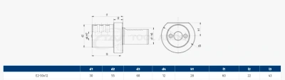 Оправка для расточных резцов E2-30x12 DIN69880 фото